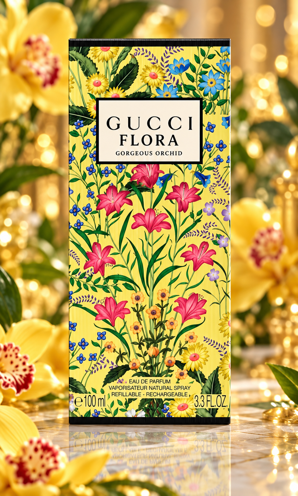 Gucci Flora Gorgeous Orchid EDP 3.3 oz / 100 ml – Women's Refillable Perfume for Women