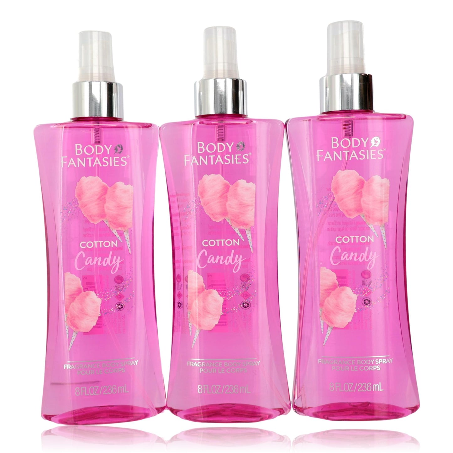Cotton Candy by Body Fantasies, 3 Pack 8oz Fragrance Body Spray women