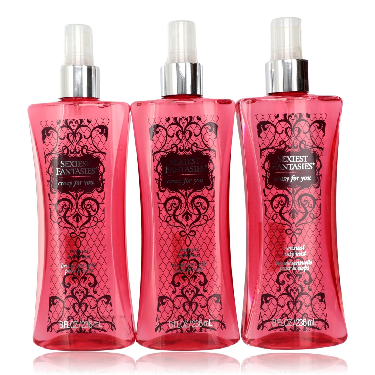 Sexiest Fantasies Crazy for You by Parfums De Coeur, 3 Pack 8oz Body Mist women