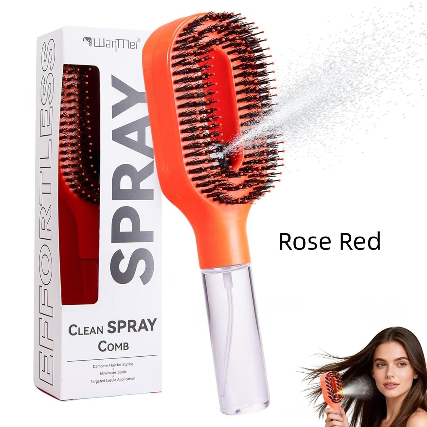 2in1 Sprayer Comb Detangling Scalp Massage Hairbrush With Spray Bottle Essential Oil Water Mist Spray Brush Anti-static Summer