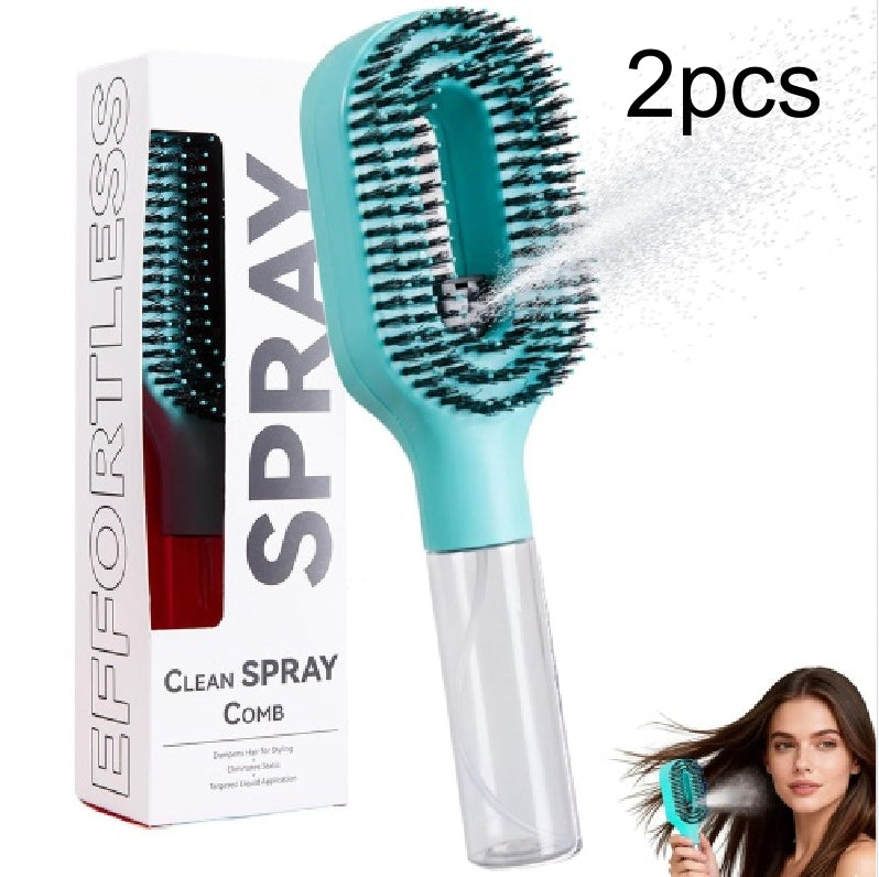 2in1 Sprayer Comb Detangling Scalp Massage Hairbrush With Spray Bottle Essential Oil Water Mist Spray Brush Anti-static Summer