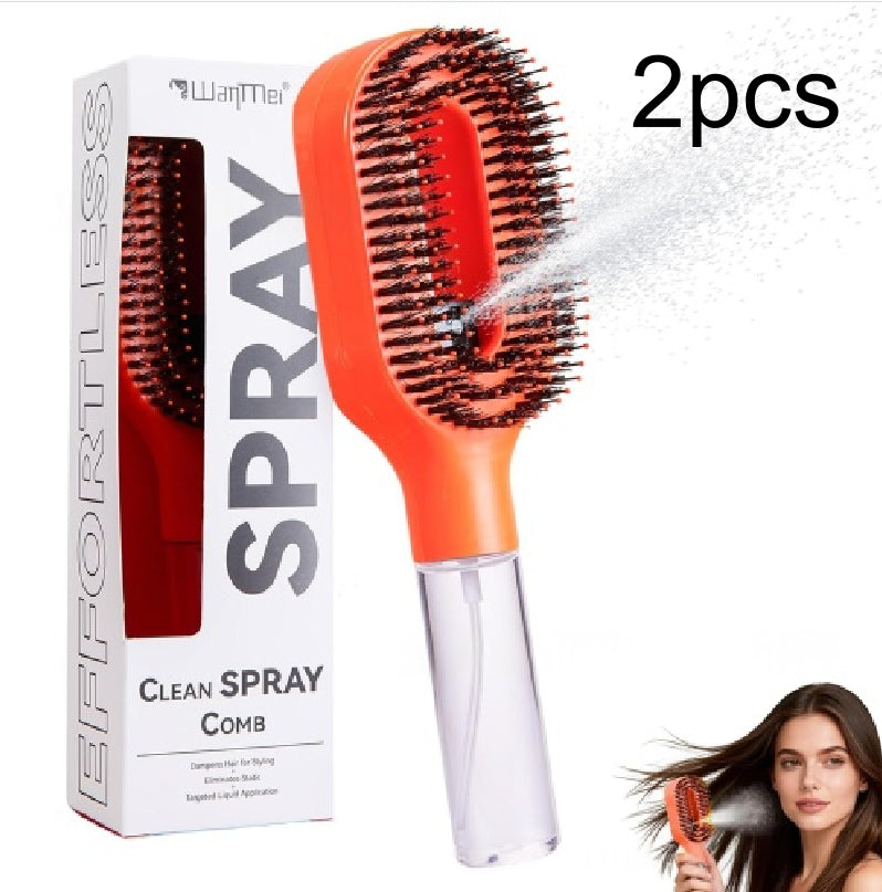 2in1 Sprayer Comb Detangling Scalp Massage Hairbrush With Spray Bottle Essential Oil Water Mist Spray Brush Anti-static Summer