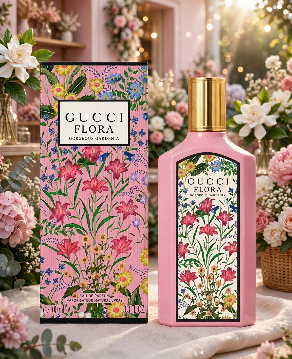 Gucci Flora Gorgeous Gardenia Eau de Parfum for Women, 3.3 oz / 100 mL