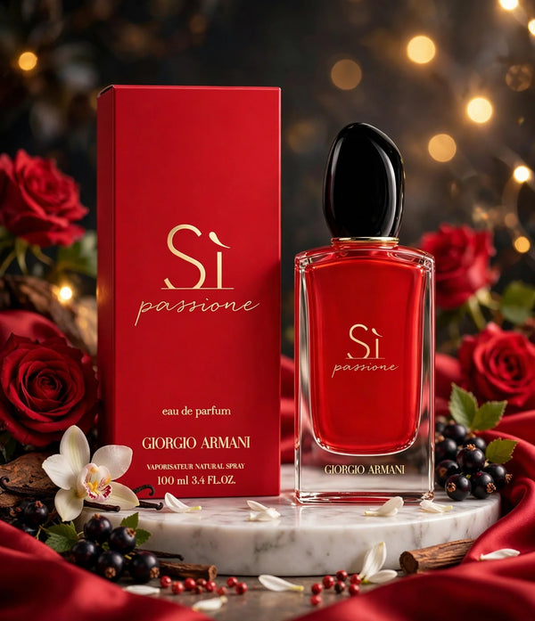 Giorgio Armani Sì Passione Eau de Parfum for Women – Fruity Floral Luxury Perfume, 3.4 oz / 100 mL