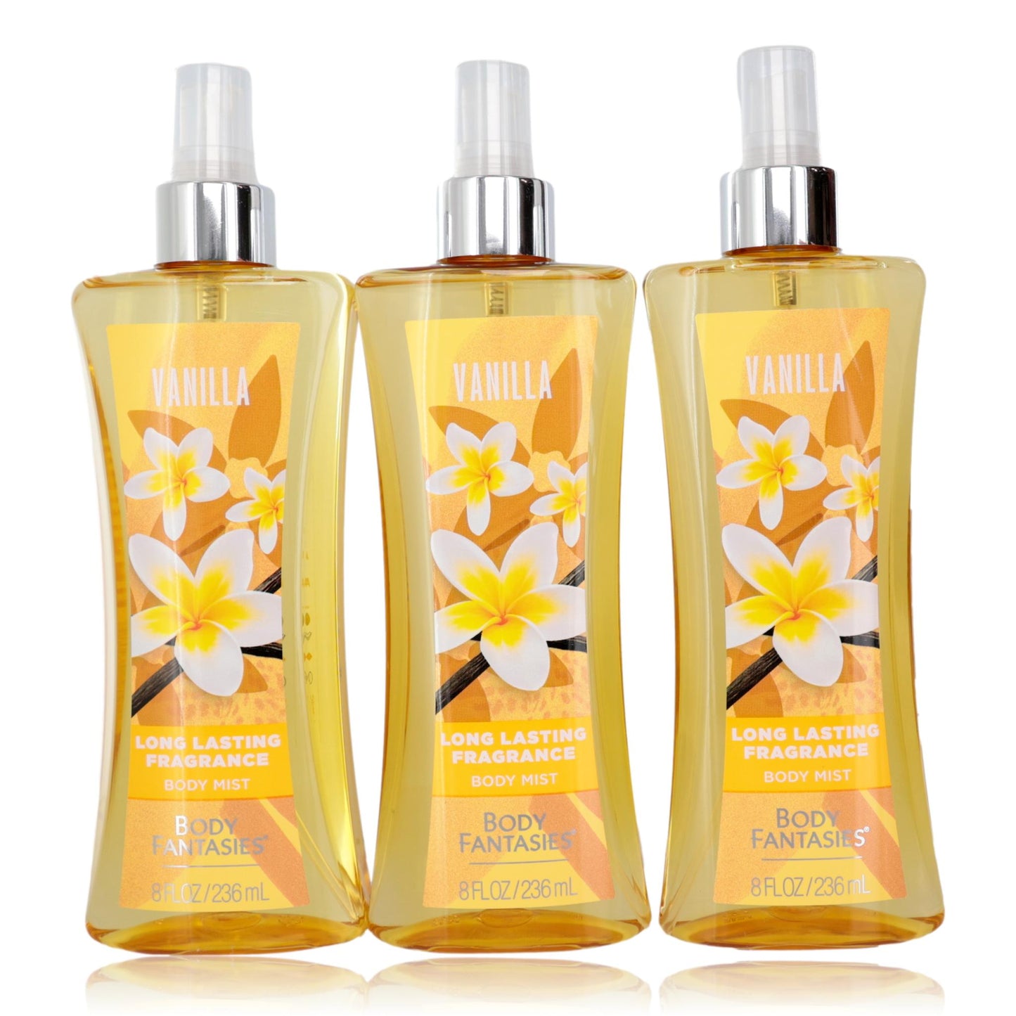 Vanilla by Body Fantasies, 3 Pack 8 oz Fragrance Body Spray for Women