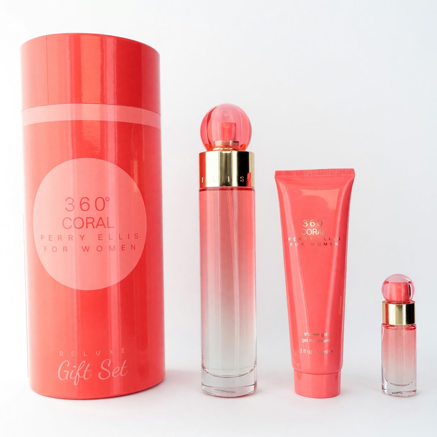 Perry Ellis 360 Coral by Perry Ellis, 3 Piece Gift Set for Women