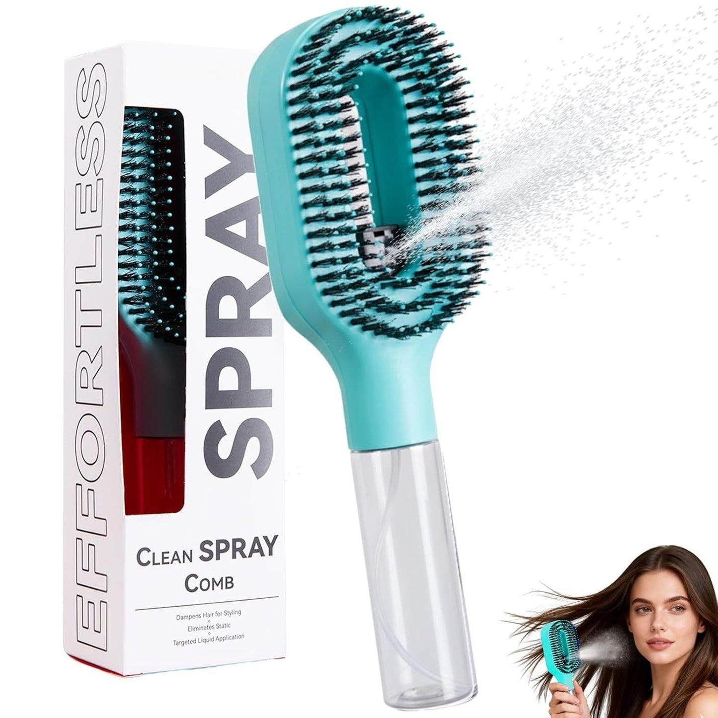 2in1 Sprayer Comb Detangling Scalp Massage Hairbrush With Spray Bottle Essential Oil Water Mist Spray Brush Anti-static Summer