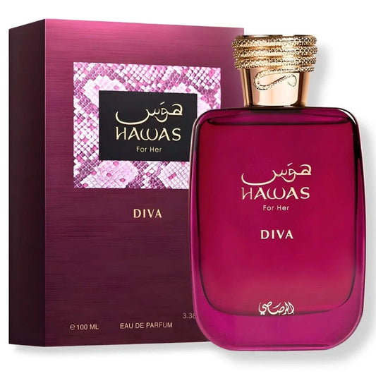Rasasi Hawas For Her Diva For Women Eau de Parfum 100ml/ 3.4oz Spray New In Box