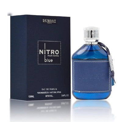 Dumont Nitro Blue 3.4 Fl Oz EDP for Men – Fresh Aquatic Floral Woody Fragrance