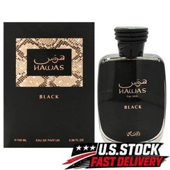 Rasasi Hawas Black EDP 3.38oz 100ml for Men Wood Fragrance Spray